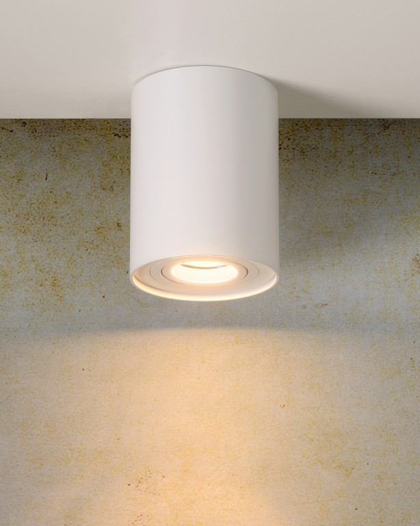 Lucide TUBE - Stropné bodové svietidlo - Ø 9,6 cm - 1xGU10 - Biele